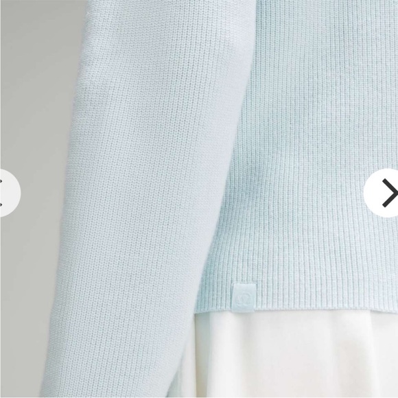 Lululemon Cotton Blend Half Zip Sweater in Powder Blue - Picture 3 of 9
